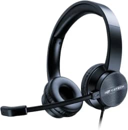 C3tech Headset com fio USB PH-380BK, Preto, Microfone Omnidirecional, Reducao de ruidos, Alto-Falante 40mm