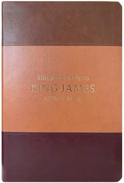 Bíblia de estudo King James atuali. full color - tricolor marrom, caramelo e bordô