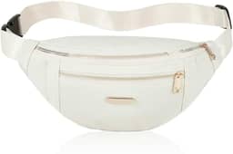 Pochete para mulheres, bolsa de cintura moderna com alça ajustável para viagens, esportes, corrida, ciclismo., Bege