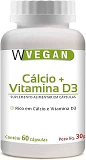 W Vegan Calcio + Vitamina D3 2.000 Ui 60 Capsulas Wvegan Vegano Cálcio