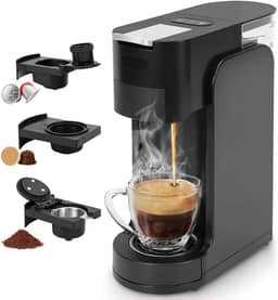 Cafeteira de Capsula, 110V, Cafeteira Capsula 3 em 1, Compatível para Cápsulas Nestlé, Dolce Gusto e Café Moído, Cáfeteira Multicapsula com Bandeja Coletora Ajustável, Tanque de Água para 800ml