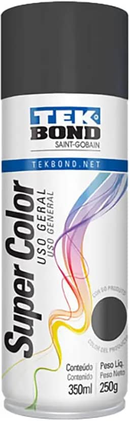 Tinta Spray Grafite 350Ml/250G - 01 Unidade, Tekbond, 23121006900, Grafite, Pacote De 303