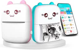 Mini Impressora Térmica Sem Fio Portátil Bluetooth BT9, Impressão Monocromática, 200 dpi (Rosa)