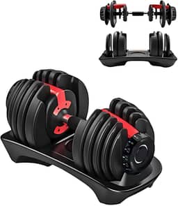 Halter Dumbbell Ajustável 24kg com Seletor Rápido – Treino de Musculação, Funcional e Força em Casa – Pegada Ergonômica e Antiderrapante