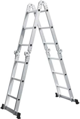 Escada de Alumínio Multifuncional 3x4 12 Degraus Prata