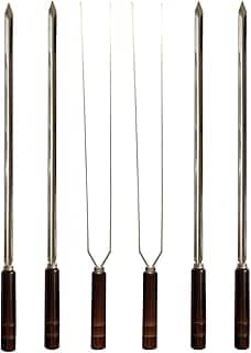 Kit 6 Espetos Artesanais Inox P/Churrasco
