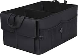Organizador Porta Malas Carro Dobrável Impermeável com Alça, Divisórias e Bolso Externo, Baú Multiuso para Veículos, Viagens e Uso Diário