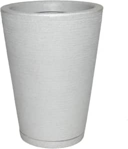 Vaso Planta Decorativo Jardim Polietileno Coluna Redonda 33x40 Cor:Cinza