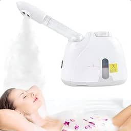 Vaporizador Facial e Capilar Portátil Spa Vapor Quente Aparelho de Limpeza Profunda e Hidratação para Pele e Cabelo com Aromaterapia Ionização e Alta Frequência