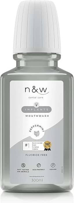 Enxaguante Bucal sem Flúor - limpa e prolonga a qualidade dos implantes - 300ml N&W Dental Care.