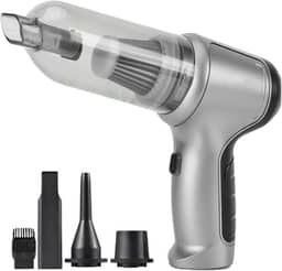 Aspirador de Pó Sem Fio Portátil 4 em 1 – Multifuncional, Leve, Potente e Recarregável para Casa e Carro (Branco)