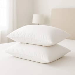 Kit 2 Travesseiros Pena de Ganso Fibras Importada Branco Macio Antialergico Pluma De Ganso Lavavel