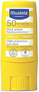 Mustela Protetor Solar Stick FPS 50 9ml - Filtro solar facial bastão - Alta proteção contra raios UVA e UVB para Bebês, Crianças e Adultos - Fórmula hipoalergênica com Abacate Orgânico - Mustela Bebê