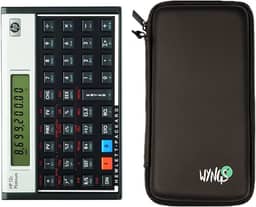 Calculadora financeira HP 12C Platinum + capa protetora WYNGS preta