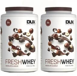 Combo 2x Fresh Whey 3w Isolado Hidrolisado Chocolate Belga e Avela 900 Dux