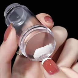 Ferramenta de estampagem retrátil de cabeça dupla para carimbo francês com tampa, grande