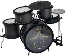 Bateria Infantil Star Kids 05 Pecas Alumisteel E P.S. Pint Eletro Preto Aro Nylon Pele Leitosa - Inf - Luen