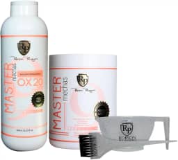 Kit de Descoloração Pó Descolorante Master Mechas + OX20 com Emulsão Reveladora + Aplicador Robson Peluquero