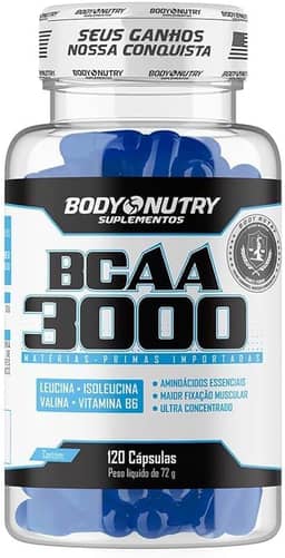BCAA 3000 120 Capsulas Aminoacidos Essenciais Enriquecido com vitamina B6 Sem Sabor Ultra Concentrado Rapida Absorção Importado Original