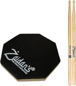 Pad Estudo Bateria Praticável 15cm ou 6 Polegadas + Par Baquetas Basic Series Zaidan's By Spanking (5B)