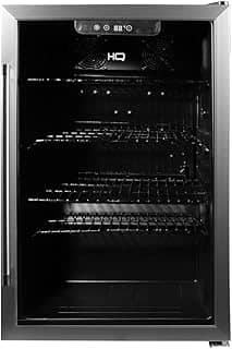 Cervejeira Expositor Vertical HQ Vidro Duplo 125 Litros Preta e Inox HQ-125CEVPV (110, Volts)