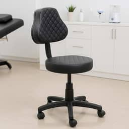 Cadeira Mocho C/Encosto Tatuagem Estética Dentista Manicure (Preto)