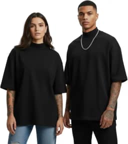 Camiseta Oversized Unissex 100% Algodão Premium Fio 30.1, Camisa Larga Streetwear, Conforto Sem Etiqueta, Gola Alta