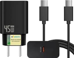 Carregador Turbo 45W + Cabo USB-C de 1m - Carregamento Rápido e Eficiente para iOS, Android, Tablets e Todos os Dispositivos com USB Tipo-C - Tecnologia GaN, Segurança Garantida
