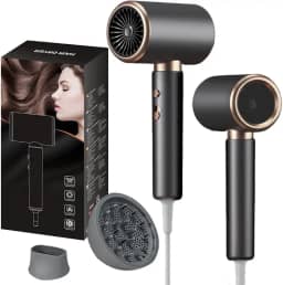 Secador de Cabelo Profissional 220V 2000W Turbo Ionic Silenciosoc com Difusor Pequeno Portátil para Viagens (220V+Difusor)