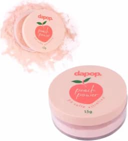 Pó Solto Finalizador Dapop - Maquiagem Ultrafina Pêssego - Controle de Oleosidade e Poros - Sem Flashback - Translúcido