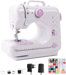 Maquina de Costura, Mini Maquina de Costura com 12 Padrões de Costura, Velocidade Ajustável Máquina de Costura Portátil, 110-220V Maquina Costura, Máquina de Costura Doméstica, Maquina de Bordar