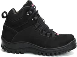 Bota Coturno Feminino Adventure Militar com CA Trilha Nobuck Preto e Rosa 1903 com CA