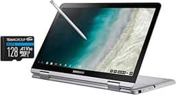 Laptop Samsung Chromebook Plus V2 31.0 cm FHD 2 em 1 Touch (Intel Celeron 3965Y 2 núcleos, 4 GB de RAM, 192 GB de armazenamento (SSD de 64 GB + cartão micro SD de 128 GB), Intel UHD 615, WiFi, sistema