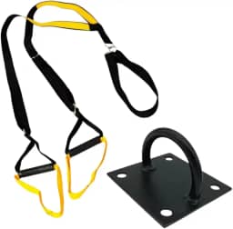 KIT Fita para Treino Suspenso tipo TRX Cross fit Pilates Yoga Fisioterapia Funcional Musculação Exercícios Saude + Suporte Sem Giro