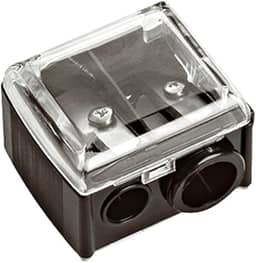 Apontador Duplo para Lápis Maquiagem, Mundial S/A, Preto