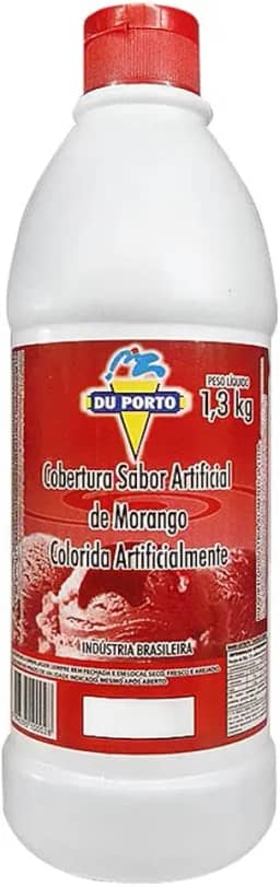Cobertura Para Sorvetes Sobremesas Bebidas Vários Sabores 1,3kg (Morango)