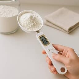 Colher Medidora Premium Digital Com Balança, Tela LCD, Precisão 0,1g A 500g, Ideal Para Cozinha, Dieta, Café, Portátil, Marca VARENZIA