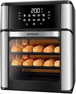 Fritadeira Air Fryer Forno Oven 12L, Mondial, Preto/Inox, 2000W, 110V - AFO-12L-BI