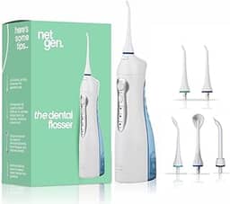 NetGen Irrigador Oral Profissional Sem Fio Para Melhor Limpeza Dos Dentes E Gengivas, Ipx7 À Prova D'Água Com 3 Modos, Baterias Recarregáveis Portáteis, Jet Home/Travel/Gift