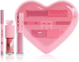 Kit Love Fran Conjunto de Gloss e Lápis Labial para Realce dos Lábios, Brilho Atraente