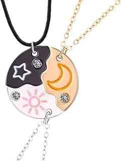 Colar Melhores Amigas Best Friend Forever Amizade Sol Lua Estrela Bff 3 Metades Se Completam Triplo Parzinho Sempre Amigas