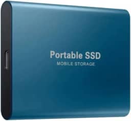 1 TB - Disco de Memória Flash SSD Portátil para Laptop, Desktop, Celular, TV e outros. Tipo-C USB 3.1, SSD Externo M.2 de Alta Velocidade, Disponível em Capacidades 500 GB a 256 TB (Azul, 1, TB)