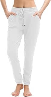 Calça de moletom feminina com bolsos, calça de moletom feminina com cordão para relaxar, jogging e academia