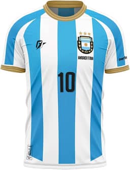 Camiseta Filtro UV Argentina Copa Tri Campeã Campeones