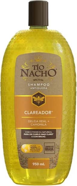 Tio Nacho Shampoo Clareador Antiqueda Com Camomila Natural, Carbon Free, Poder Da Natureza Para Cabelo Mais Claro E Brilhante, Hidratante Para Todos Os Tipos De Cabelo 950 Ml - 1 Pack