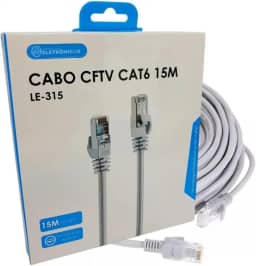 Cabo de Rede CFTV CAT6 LE-315, 15 Metros, Alta Velocidade até 10Gbps, para Redes e Câmeras de Segurança