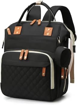 Mochila Maternidade Unissex Grande Capacidade Tecido Impermeável, Bolsos Térmicos para Mamadeira, Porta USB, Alças Acolchoadas Ideal Para Passeios, Viagens e Dia a Dia