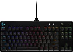 Teclado Mecânico Gamer Logitech G PRO com Layout US, RGB LIGHTSYNC, Design TKL, Cabo Destacável e Switch Exclusivo GX Blue Clicky