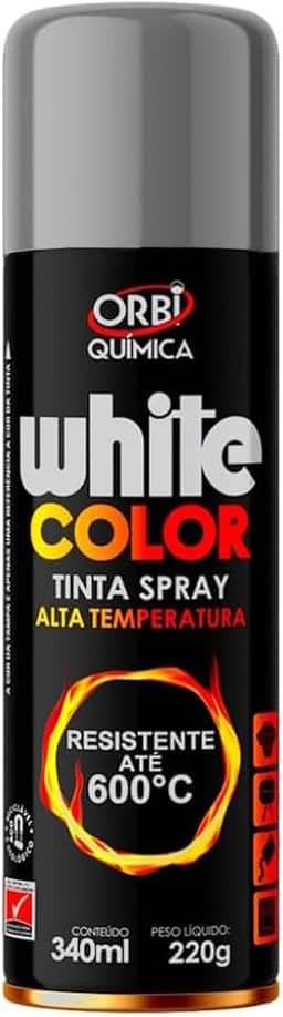 Tinta Spray De Alta Temperatura Prata Para Pintura Roda Escapamento Motor Forno Fogão Churrasqueira Até 600°C