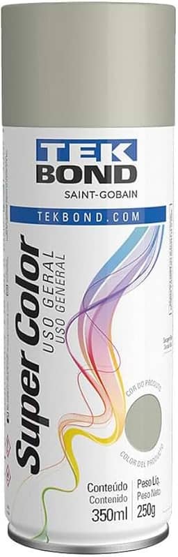 Tinta Spray Primer Fundo 350Ml/250G - 01 Unidade, Tekbond, 23191006900, Cinza